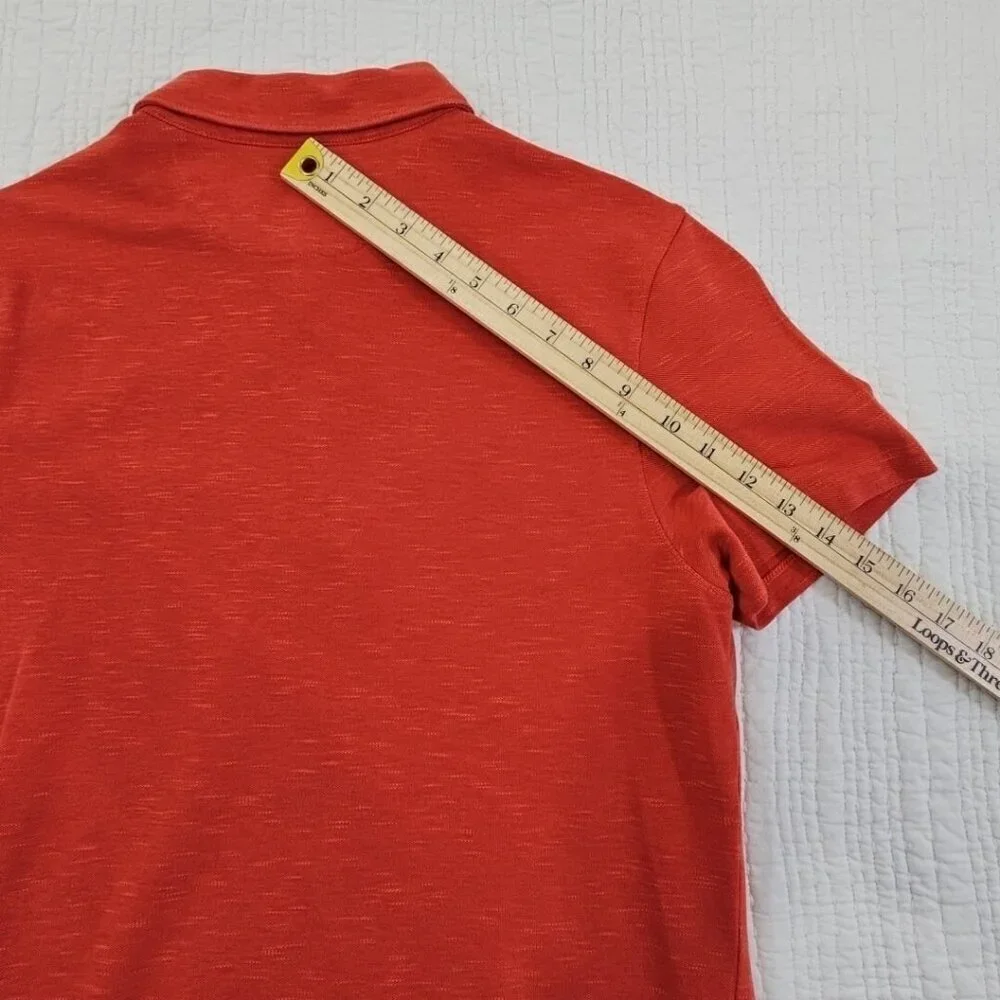 Banana Republic Performance‎ Pique Polo Men's Medium Orange Slubby Cotton EUC LN